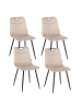 Beliani 4er-Set Esszimmerstuhl ARGYLE in Beige/Schwarz