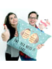 Mr. & Mrs. Panda Sofakissen 40x40 Eulen Liebe mit Spruch in Türkis Pastell