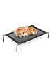 relaxdays Outdoor Hundeliege in Schwarz - (B)111 x (H)19 x (T)65 cm