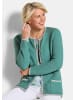 GOLDNER Kurzgröße:  Elegante Strickjacke mit Taschen in salbei / gemustert