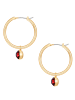 Lulu & Jane Creolen aus Messing mit Glaskristall in gelbgold