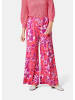 GOLDNER Kurzgröße:  Palazzo-Hose mit sommerlichem Druck in pink / mandarine / geblümt