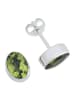 mantraroma 925er Silber - Ohrstecker (L) 8 x (B) 6 mm mit Peridot facettiert