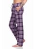 NORMANN Dame Flanell Schlafanzug Hose kariert Baumwolle - 76591 in beere