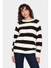 SAINT TROPEZ Strickpullover GarbieSZ Lockere Passform in Ice Black Stripe