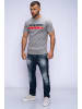 Jack & Jones T-Shirt Print - ELEMENTS TEE SS CREW NECK in Light Grey Melange