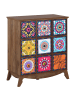Beliani Sideboard KUMA in Braun/Weiß/Blau - (W) 79 x (H) 92 x (L) 40 cm