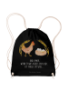 Mr. & Mrs. Panda Baumwollbeutel Huhn Stolz mit Spruch in Schwarz