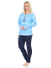 NORMANN Langarm Pyjama Schlafanzug Maritimer Look - 84867 in hellblau