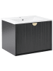 Beliani Badezimmerschrank mit Waschbecken BONAIRE in Schwarz/Weiß