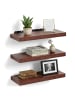 relaxdays 3 x Wandregal in Braun/ Schwarz - (B)50 x (H)4 x (T)23 cm