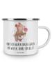 Mr. & Mrs. Panda Camping Emaille Tasse Dankbarer Gärtner mit Spruch in Weiß