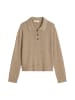 Strick-Poloshirt relaxed in Stone Taupe Melange