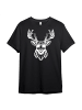 PAULGOS Herren T-Shirt, Hirschkopf mit Sonnenbrille in Schwarz