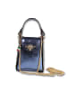 Florence Leder Umhängetasche Florence Tasche blau metallic ca. 13cm