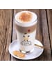 Mr. & Mrs. Panda Latte Macchiato Glas Pinguin Luftballon mit Spruch in Transparent