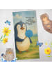 Mr. & Mrs. Panda Badehandtuch Pinguin Lolli Design mit Spruch in Weiß