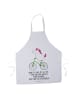Mr. & Mrs. Panda Schürze Einhorn Radfahrer mit Spruch in Weiß