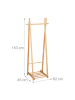 relaxdays Kleiderständer in Natur - (B)62 x (H)153 x (T)45 cm