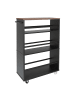relaxdays Nischenwagen "Industrial" in Schwarz/ Braun - (B)15 x (H)80 x (T)45 cm