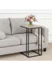 relaxdays Beistelltisch in Schwarz/ Natur - (B)50 x (H)64 x (T)35 cm