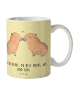 Mr. & Mrs. Panda Becher Capybara Liebe mit Spruch in Gelb Pastell