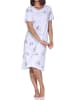 NORMANN Kurzarm Nachthemd floraler Print in blau