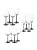 Villeroy & Boch 12er Set Wein- und Sektgläser Manufacture Rock in schwarz-transparent