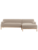 Beliani Ecksofa SOSJO in Beige/Braun - (W) 251 x (H) 74 x (L) 132 cm