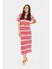 SAINT TROPEZ Jerseykleid FariaSZ Lockere Passform in Pink Ice Red Stripe