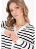 DreiMaster Women Cardigan in offwhite black stripe