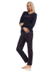 NORMANN Schlafanzug langarm Pyjama Kirschen - 61724 in marine