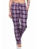 NORMANN Dame Flanell Schlafanzug Hose kariert Baumwolle - 76589 in beere