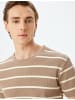 KOTON TSHIRT SS BSC in Braun Gestreift