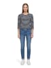 Betty Barclay Basic Shirt mit Rundhalsausschnitt in Dunkelblau/Weiß