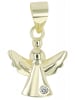 Adeliás Damen Anhänger Engel aus 925 Silber mit Zirkonia in gold