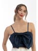 faina Damen Top Mit Schleife in Marine