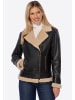 Wittchen Damen Lederjacke mit Kunstfellbesatz in Brown