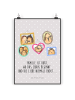 Mr. & Mrs. Panda Bild Igel Familie mit Spruch in Grau Pastell