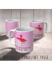 Mr. & Mrs. Panda Kindertasse Flamingo Yoga mit Spruch in Aquarell Pink