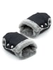 Intirilife Handwärmer Handschuhe Universal Fleece für Buggy Kinderwagen in Schwarz