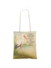 Mr. & Mrs. Panda Schultertasche Storch Design mit Spruch in Weiß