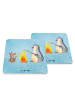Mr. & Mrs. Panda Glasuntersetzer Pinguin Lagerfeuer ohne Spruch in Eisblau