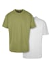 Urban Classics Tall Tee in newolive+white