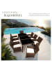 tectake Aluminium Rattan Sitzgruppe Menorca, inklusive Schutzhülle, schwarz/braun