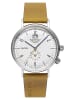 Bauhaus Herrenuhr Quarz Pure Dual Time Cognacfarben Weiß / Braun / Silber