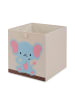 relaxdays Aufbewahrungsbox in Beige/ Blau - (B)33 x (H)33 x (T)33 cm