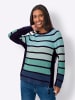 Heine Pullover in salbei-marine-geringelt