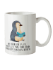 Mr. & Mrs. Panda Kindertasse Pinguin Buch mit Spruch in Weiß