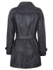 MADDOX Leder-Trenchcoat Lammnappa in Anthrazit